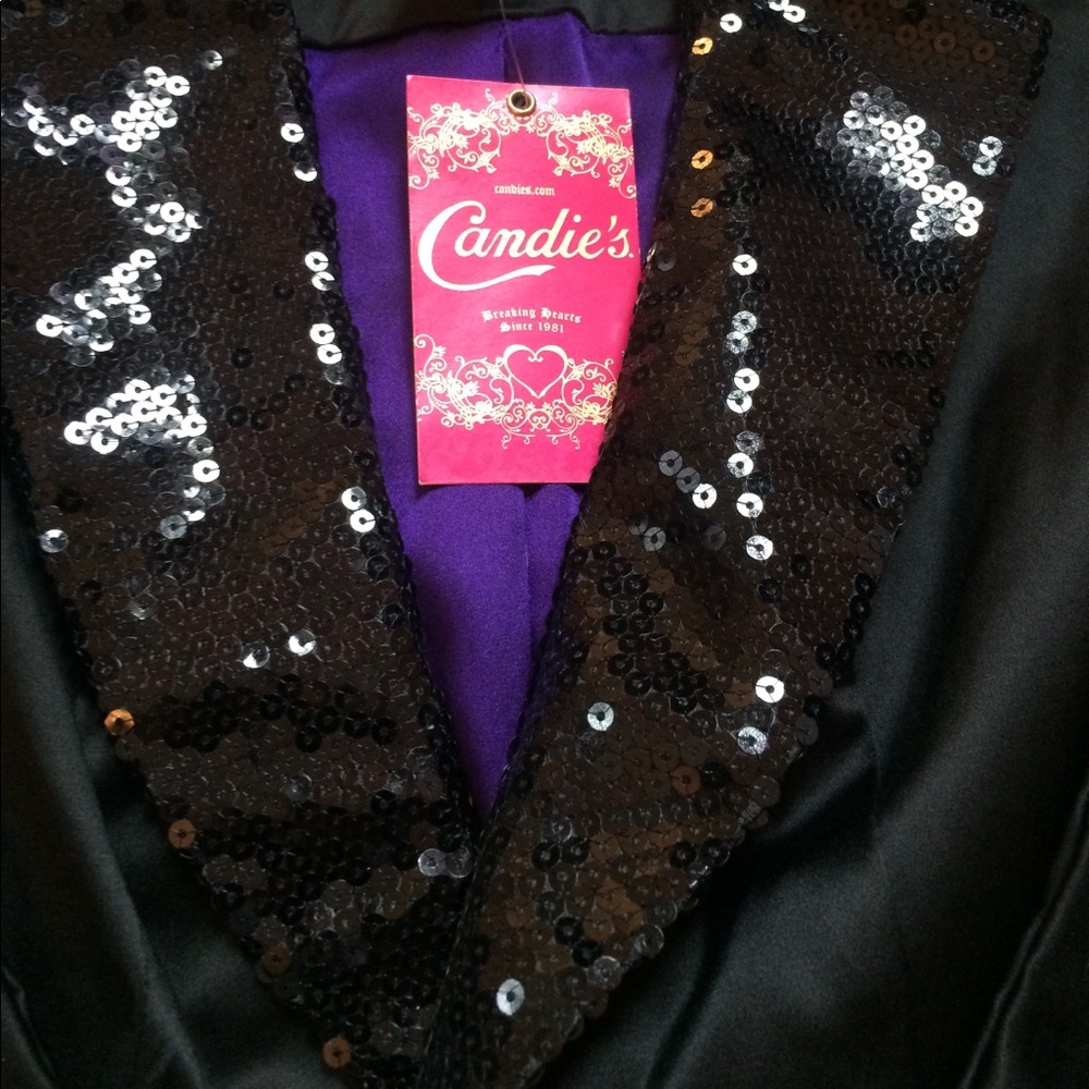 Black satin sequin jacket - Picture 2 of 4